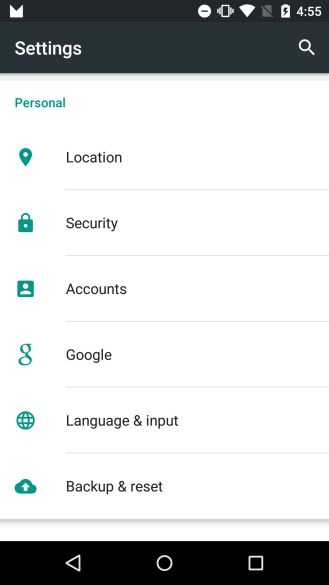 Fotografía - [Android M Característica Spotlight] Google es ahora un artículo de nivel superior en Configuración del sistema de menús, antes sólo accesible a través de App icono de acceso directo